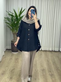 مانتو شومیزی بغل دکمه کد 2126