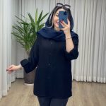 شومیز مانتویی آستین پاکتی کد 2150