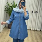 مانتو جین بغل دکمه کد 2208