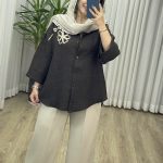 شومیز مانتویی گل دوزی کد 2332