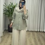 شومیز مانتویی شیشه ای کد 2352