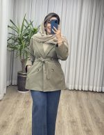 بارانی آستر دار کتان زارا کد 2366