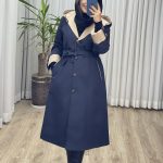 بارانی آستردار سانتانا کلاه کرم کد 2373