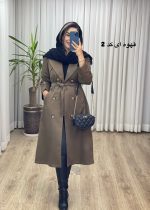 بارانی بلند آستر دار 6 دکمه کد 2374 - تصویر 2