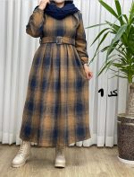 پیراهن پشمی چهارخونه کد 2388