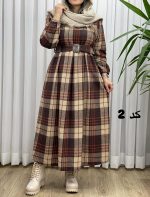 پیراهن پشمی چهارخونه کد 2388 - تصویر 3