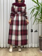پیراهن پشمی چهارخونه کد 2388 - تصویر 4